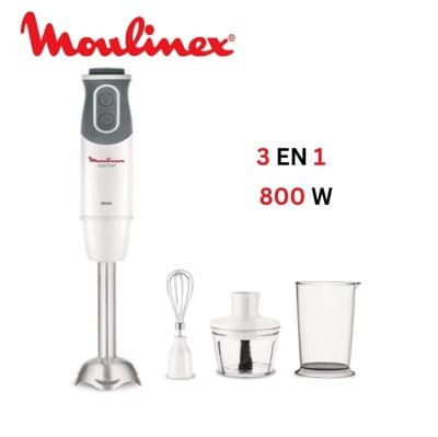 Bras Mixeur Plongeant 3en1 Moulinex optichef 800W 10 Vitesses avec 3 Accessoires - خلاط يدوي 3 في 1