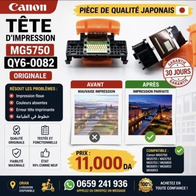 TETE imprimante canon MG5750 (QY6-0082) (QY6-0086) (QY6-0089) (QY6-0073) (QY6-0080) (QY6-0083)