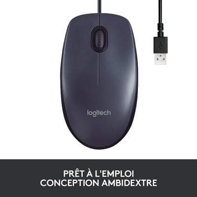 SOURIS LOGITECH FILAIRE B100 BLACK