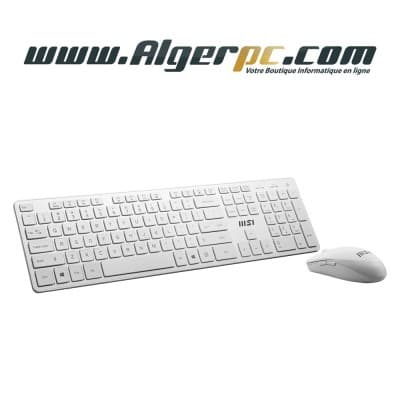 Combo MSI Clavier + Souris Sans-fil Blanc