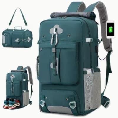 Sac à dos ENOSHI 50L USB مثالي للسفر باقي غير زوج Blanc B noir et Gris