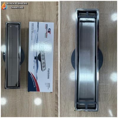 CANIVEAU DE DOUCHE INOX REVERSIBLE 400X90 PROTHERM