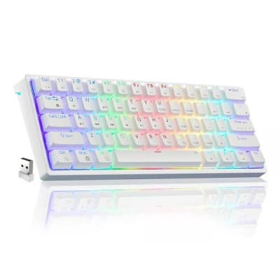 CLAVIER MAGMA FIORA WHITE F61W RED SWITCH 3 BLUETOOTH / 2.4G WIRELESS / RGB LIGHT EFFECT