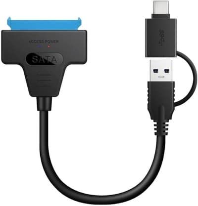 Adaptateur USB 3.0 et Type C vers SATA pour disque dur SSD HDD 2.5 pouces