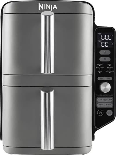 NINJA Double Stack XL Friteuse sans huile, friteuse verticale à 2 tiroirs, capacité de 9,5L