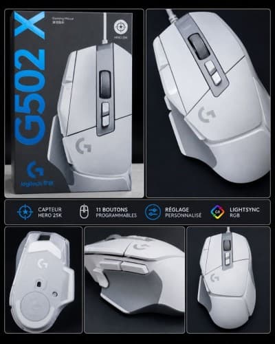 SOURIS USB LOGITECH G502X GAMING 25000 DPI WHITE