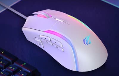 Havit Gamenote MS1033 souris de jeu filaire RGB avec 9 boutons programmable à 8000 DPI.