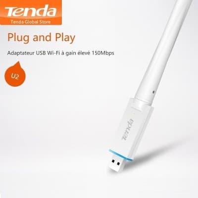 Clé USB Wi-Fi 6 Tenda U2 Connexion Ultra-Rapide AX1800 avec Antenne Longue Portée 6dBi