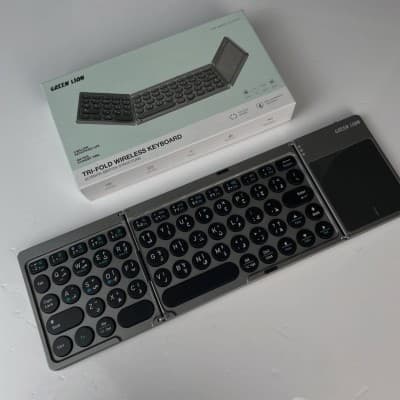Clavier Sans Fil Pliable Green Lion GKM55 - Format Tri-Fold, Pavé Tactile Intégré et Bluetooth 5.0