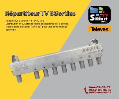 Répartiteur SMATV 8 Sorties