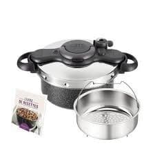 Seb Cocotte P4705105 5L 2-en-1 Dou Ultra Resist Effet Pierre + livre recettes