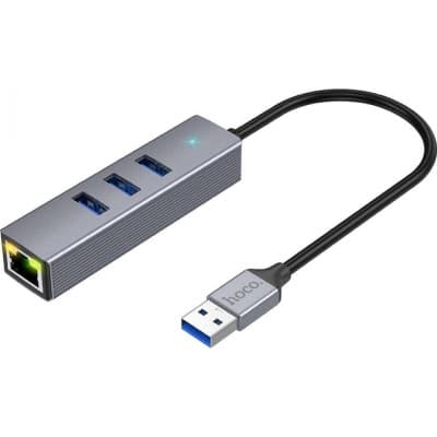 Adaptateur HUB 4 En 1 USB To RJ45 1000mbps + 3 X USB 3.0 HOCO HB34