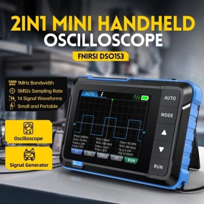 FNIRSI DSO-153 2-IN-1 Mini 1MHz 5MS/s Digital Oscilloscope Waveform Generator