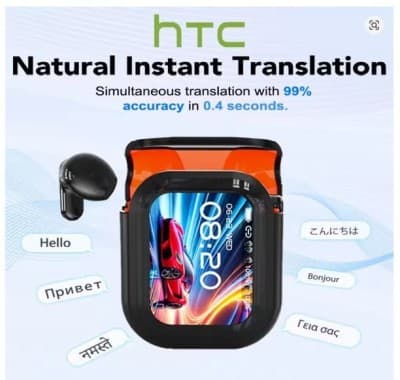 HTC NE20 Bluetooth 6.0 casque sans fil traduction écouteurs IPX4 étanche batterie longue durée