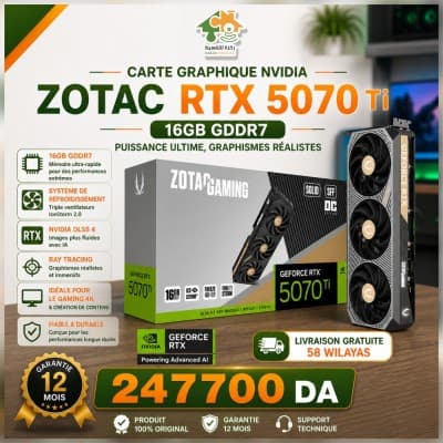 Carte Graphique NVIDIA ZOTAC RTX 5070 Ti 16GB GDDR7
