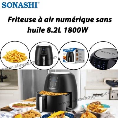 Friteuse à air numérique sans huile 8.2L 1800W | SONASHI مقلاة هوائية