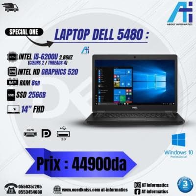 LAPTOP DELL LATITUDE 5480 i5 6GB 8th 256 ssd 14"FHD WIN 10