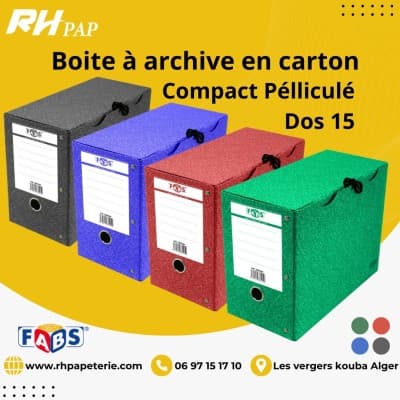 Boite à archive en carton Compact Pélliculé Dos 15