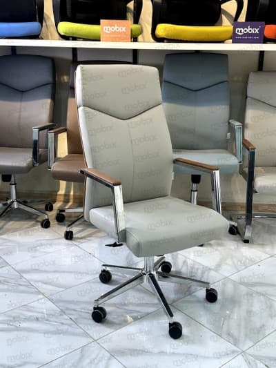 Chaise de bureau administratif AKAR DUO opérateur beige en simili cuir de la marque mobix dz