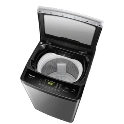 Machine à Laver HISENSE Automatique Top Loading-11 Kg Lavage Gris titanium WTJA1112T