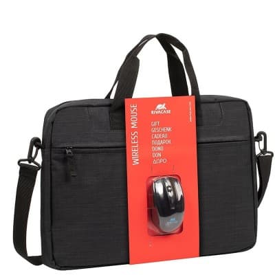 PROMO CARTABLE RIVACASE 8038 NOIR + Souris sans fil