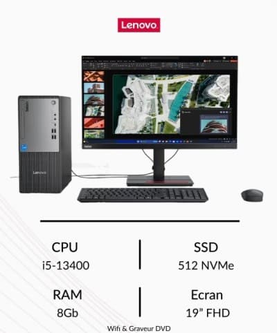 PC Bureau Lenovo i5-13 Génération - Pack Complet